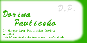 dorina pavlicsko business card